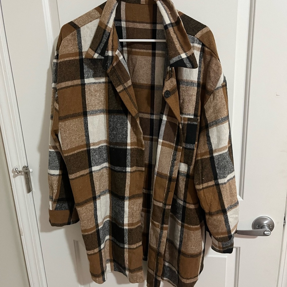 Women's oversized shacket in Brown and Black